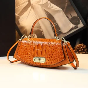 Crocodile Leather Women Small Crossbody Bag