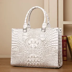 Luxury Crocodile Leather Women Tote Bag
