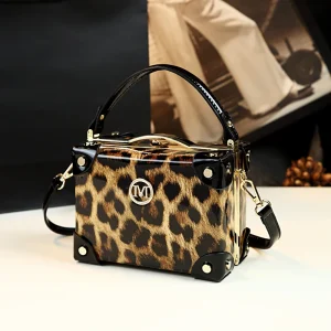 Leopard Cowhide Leather Women Small Bag