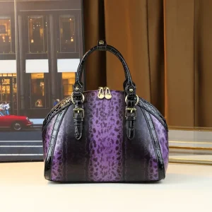 Retro Leather Women Serpentine Dumpling Bag
