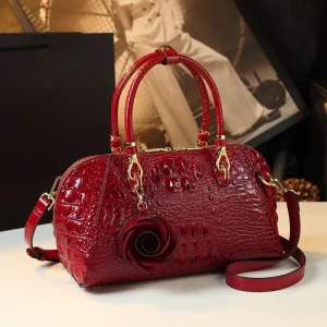 Genuine Leather Crocodile Tassel Women Bag