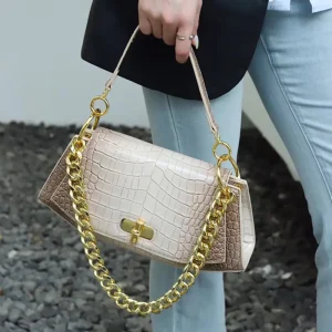 Genuine Leather Women Small Chain Shoulder Bag